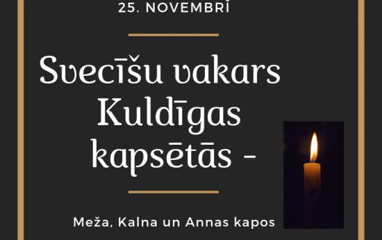 Svecīšu vakars Kuldīgas kapsētās – 25. novembrī