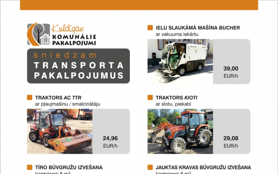 Sniedzam dažādus transporta pakalpojumus