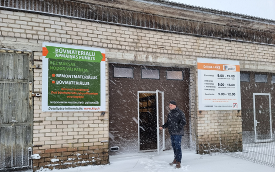 Kuldīgā atvērts “Būvmateriālu apmaiņas punkts”
