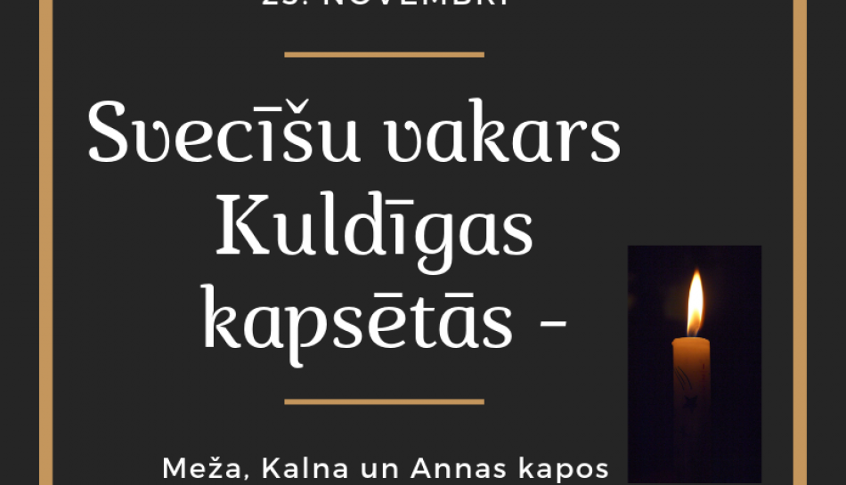 Svecīšu vakars Kuldīgas kapsētās – 25. novembrī
