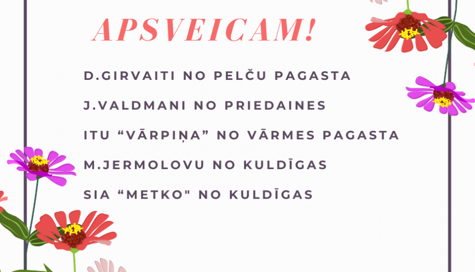 Apsveicam uzvarētājus!