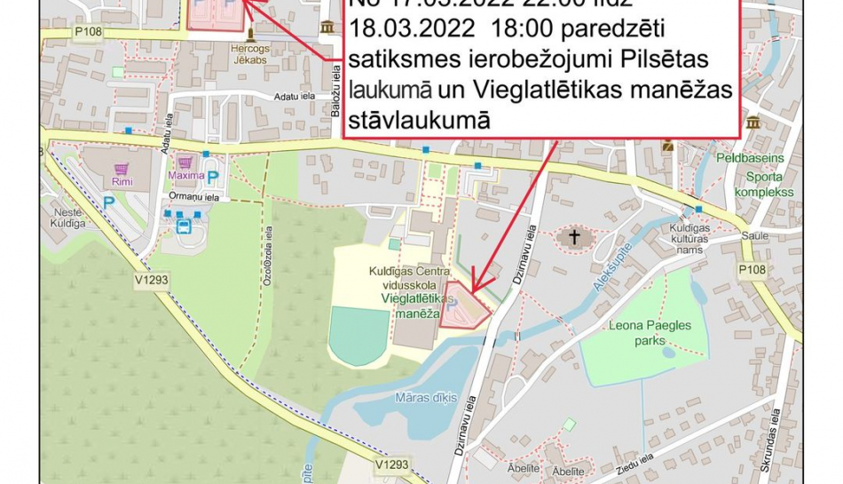 Satiksmes ierobežojumi Kuldīgā