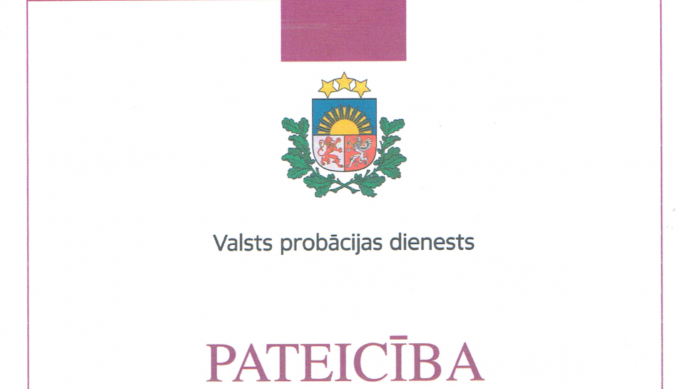 Valsts probācijas dienests izsaka pateicību SIA "Kuldīgas komunālie pakalpojumi"
